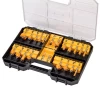 Coffret De Fraise Et Mèche Pour Défonceuse Coffret De 22 Fraises De Défonceuse Dewalt DT90017-QZ Queue De 8 Mm -Outil de coupe Soldes Boutique 22fraises