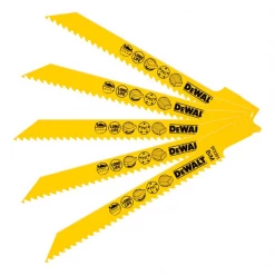 Lame De Scie Sabre Pour Le Bois Lame De Scie Sabre Bois Et Plastique Dewalt DT2351-QZ 152 Mm - Lot De 5