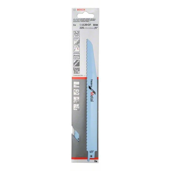 Lame De Scie Sabre Pour Le Métal Lame Scie Sabre Bosch S 1120 CF Heavy For Metal 150x25x1,1mm Lot De 5 4 Lame De Scie Sabre Pour Le Métal Lame Scie Sabre Bosch S 1120 CF Heavy For Metal 150x25x1,1mm Lot De 5 – Image 2