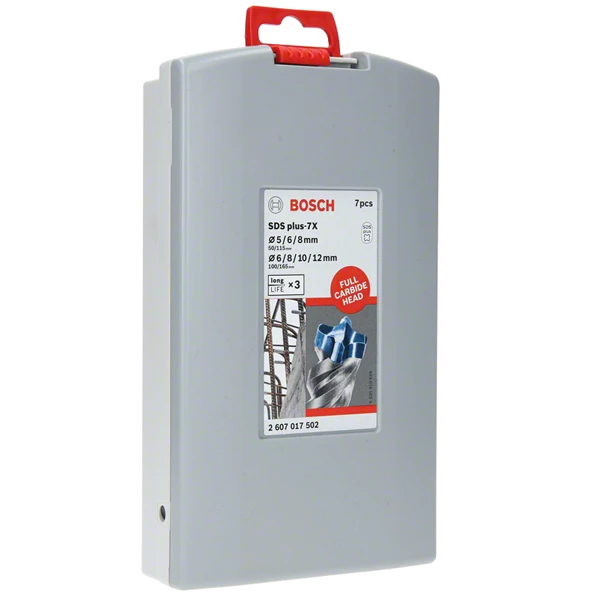 Assortiment Foret Béton Coffret De 7 Forets Béton SDS Plus-7X Bosch Perforateur SDS+ 2607017502 3 Assortiment Foret Béton Coffret De 7 Forets Béton SDS Plus-7X Bosch Perforateur SDS+ 2607017502