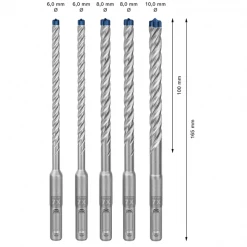 Bosch Assortiment Foret Béton Coffret De 5 Forets Béton Armé Expert SDS Plus-7X - 6 à 10 Mm -Outil de coupe Soldes Boutique 3 22