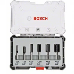Coffret De Fraise Et Mèche Pour Défonceuse Fraise Droite à Rainurer Bosch Queue 6 Mm Diamètre 6 à 20 Mm Coffret 6
