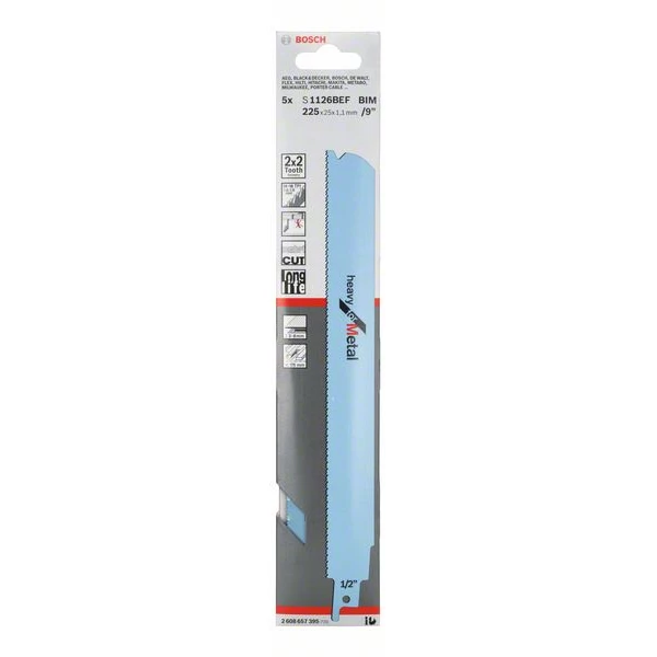 Lame De Scie Sabre Pour Le Métal Lame De Scie Sabre Bosch S 1126 BEF 225 X 25 X 1,1 Mm Lot De 5 3 Lame De Scie Sabre Pour Le Métal Lame De Scie Sabre Bosch S 1126 BEF 225 X 25 X 1,1 Mm Lot De 5