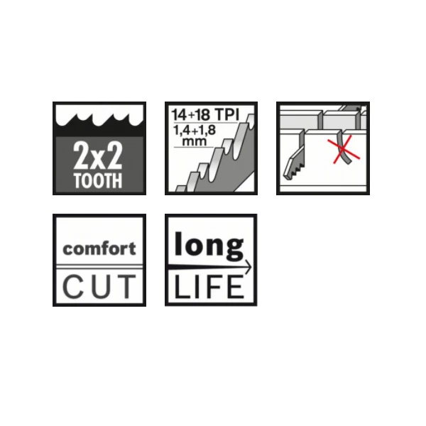 Lame De Scie Sabre Pour Le Métal Lame De Scie Sabre Bosch S 1126 BEF 225 X 25 X 1,1 Mm Lot De 5 5 Lame De Scie Sabre Pour Le Métal Lame De Scie Sabre Bosch S 1126 BEF 225 X 25 X 1,1 Mm Lot De 5 – Image 3