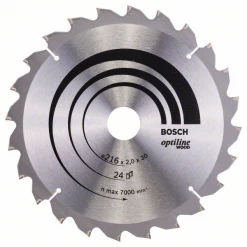Lame De Scie Circulaire Bois ø 216 Mm Lame Scie Circulaire Bosch Optiline Wood ⌀ 216 Mm Alésage 30 Mm 24 Dents