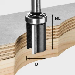 Fraise Et Disque Pour Affleureuse Fraise à Affleurer Festool HW S8 D19/NL25 19,05 Mm X 25 Mm
