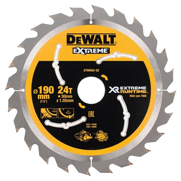 Lame De Scie Circulaire Bois ø 190 Mm Lame De Scie Circulaire Dewalt DT99562-QZ Ø 190 Mm X 30 Mm 24 Dents 4 Lame De Scie Circulaire Bois ø 190 Mm Lame De Scie Circulaire Dewalt DT99562-QZ Ø 190 Mm X 30 Mm 24 Dents – Image 2