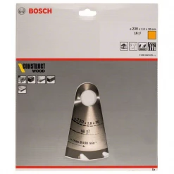 Lame De Scie Circulaire Bois Diamètre 230 Mm Lame Scie Circulaire Bois Bosch Construct Wood 230 Mm X 30 Mm 16 Dents -Outil de coupe Soldes Boutique 635