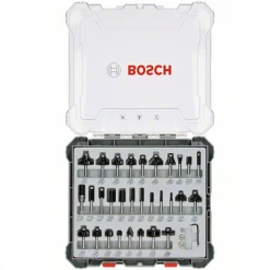 Coffret De Fraise Et Mèche Pour Défonceuse Fraise Mixte Bosch Queue De 6 Mm En Coffret Complet De 30 Outils