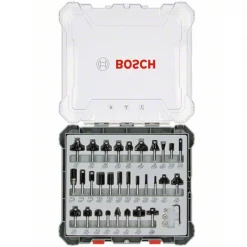Coffret De Fraise Et Mèche Pour Défonceuse Fraise Mixte Bosch Queue De 8 Mm En Coffret Complet De 30 Outils