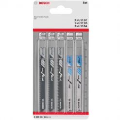 Bosch Assortiment De Lame De Scie Sauteuse Lame De Scie Sauteuse En U Basic For Wood And Metal Set De 5 Pièces