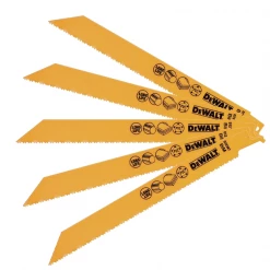 Lame De Scie Sabre Bois Et Métal Lame De Scie Sabre Bois Plastique Métal Dewalt DT2387-QZ 203 Mm - Lot 5