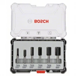 Coffret De Fraise Et Mèche Pour Défonceuse Fraise Droite à Rainurer Bosch Queue 8 Mm Diamètre 6 à 20 Mm Coffret 6