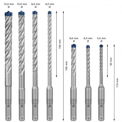 Foret Béton Et Burin Sds+ Coffret De 7 Forets Béton Armé Expert SDS Plus-7X - Bosch - 5 à 12 Mm -Outil de coupe Soldes Boutique coffret3