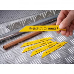 Lame De Scie Sabre Pour Le Métal Lame De Scie Sabre Métal Dewalt DT2384-QZ Coupe 3 Mm 152 Mm - Lot De 5 -Outil de coupe Soldes Boutique fin