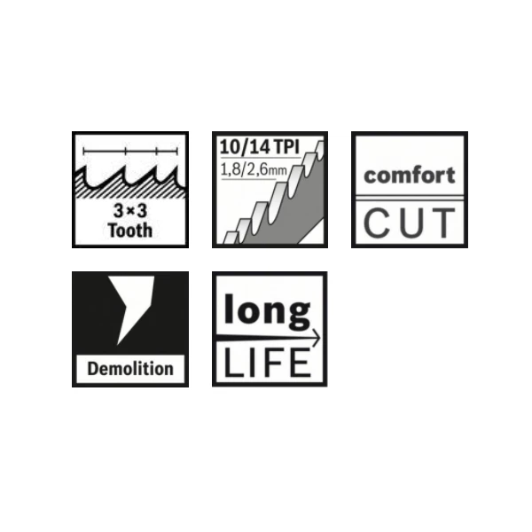 Lame De Scie Sabre Pour Le Métal Lame De Scie Sabre Métal Bosch S 1225 HBF Endurance 300x22x1,35 Mm 5 Lame De Scie Sabre Pour Le Métal Lame De Scie Sabre Métal Bosch S 1225 HBF Endurance 300x22x1,35 Mm – Image 3