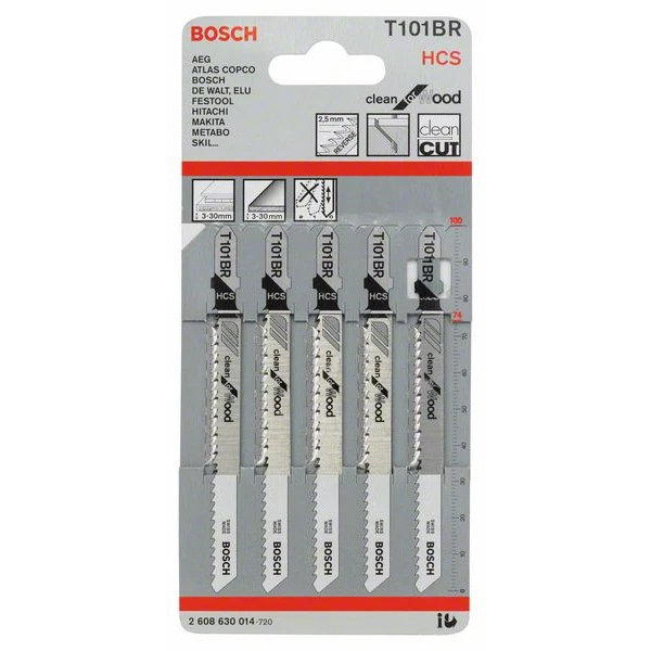 Lame De Scie Sauteuse Pour Le Bois Jeu De 5 Lames De Scie Sauteuse Pour Bois T 101 BR : Bosch 2608630014 4 Lame De Scie Sauteuse Pour Le Bois Jeu De 5 Lames De Scie Sauteuse Pour Bois T 101 BR : Bosch 2608630014 – Image 2