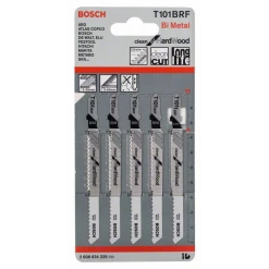 Lame De Scie Sauteuse Pour Le Bois Bosch Jeu De 5 Lames De Scie Sauteuse Bois Dur T 101 BRF : 2608634235