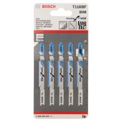 Lame De Scie Sauteuse Pour Le Métal Bosch Lame De Scie Sauteuse Pour Métal T 118 BF Jeu De 5 Lames : 2608634503 -Outil de coupe Soldes Boutique imageproduct351487 2
