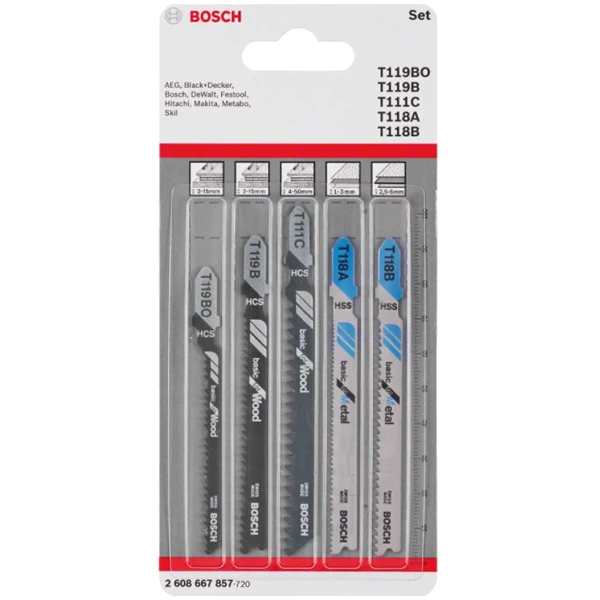 Assortiment De Lame De Scie Sauteuse Lame De Scie Sauteuse Bosch Basic For Wood And Metal Set De 5 4 Assortiment De Lame De Scie Sauteuse Lame De Scie Sauteuse Bosch Basic For Wood And Metal Set De 5 – Image 2