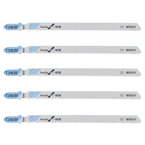 Lame De Scie Sauteuse Pour Le Métal Lame Scie Sauteuse Bosch T 318 BF Flexible For Metal Jeu De 5 Lames 4 Lame De Scie Sauteuse Pour Le Métal Lame Scie Sauteuse Bosch T 318 BF Flexible For Metal Jeu De 5 Lames – Image 2