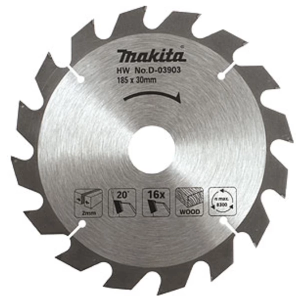 Lame De Scie Circulaire Bois ø 185 Mm 2 Lames Makita Carbure Standard Bois 16 Et 20 Dents D-20052 5 Lame De Scie Circulaire Bois ø 185 Mm 2 Lames Makita Carbure Standard Bois 16 Et 20 Dents D-20052 – Image 3