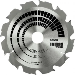 Lame De Scie Circulaire Bois ø 190 Mm Lame De Scie Circulaire 190 X 30 Mm 12 Dents Bosch 2608640633