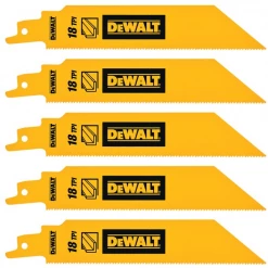 Lame De Scie Sabre Pour Le Métal Lame Scie Sabre Métal Dewalt D2404-QZ BIM Progressor 150 Mm - Lot De 5