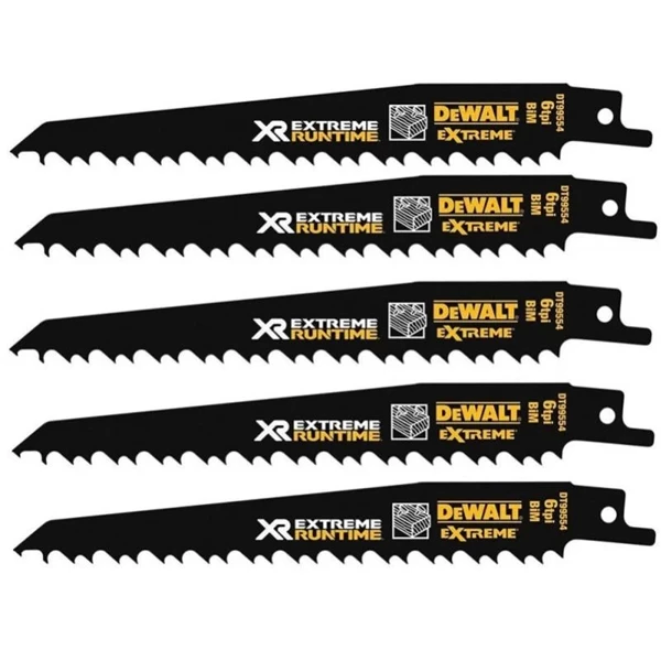 Lame De Scie Sabre Pour Le Bois Lame De Scie Sabre Bois Dewalt DT99554-QZ Longueur 152 Mm - Lot De 5 3 Lame De Scie Sabre Pour Le Bois Lame De Scie Sabre Bois Dewalt DT99554-QZ Longueur 152 Mm - Lot De 5
