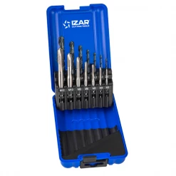 Izar Coffret De 7 Tarauds Machine Droits M3 à M12 Et 7 Forets Métaux 2.5 à 10.2 Mm