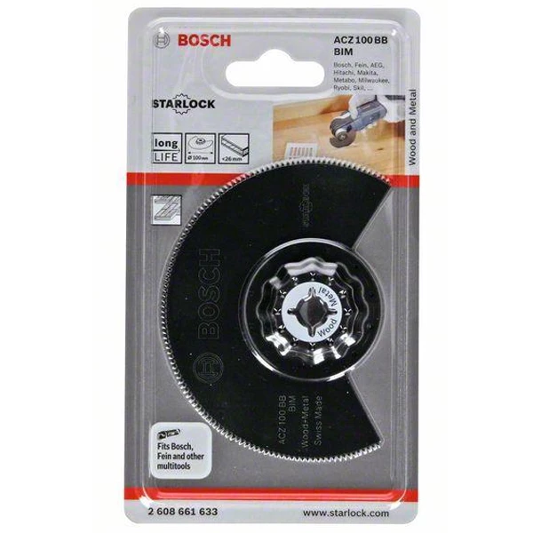 Lame Segment Pour Bois Et Métal BIM ACZ 100 BB WM : Bosch 2608661633 3 Lame Segment Pour Bois Et Métal BIM ACZ 100 BB WM : Bosch 2608661633